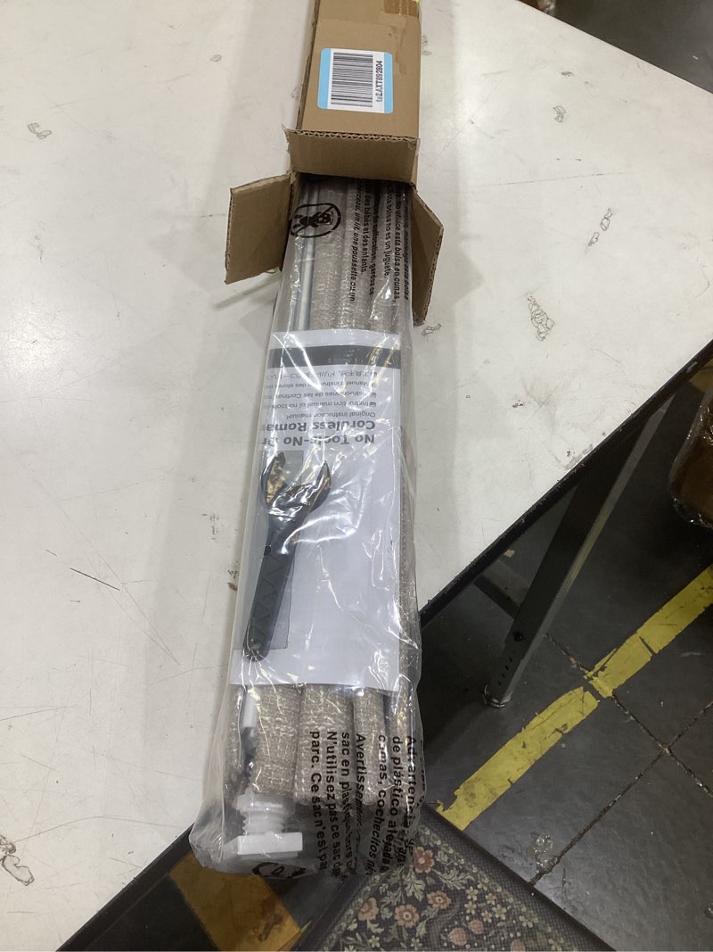 Condition photo showing New/Like New for no tools no drill cordless roman shades for indoor windows 100% blackout, for window size 25" w × 48" h beige beige 25" w × 48" h