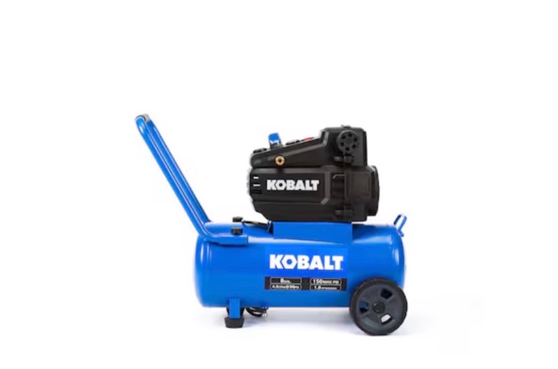 kobalt 8-gallon portable electric 150 psi horizontal air compressor
