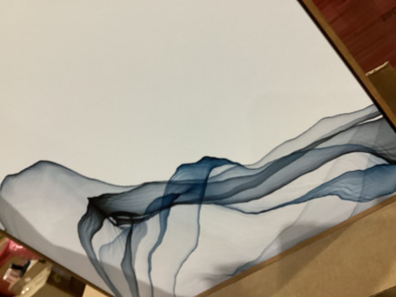 Smoke Effect Flowing Blue Smoke - 3 Piece Floater Frame Print Set on Canvas