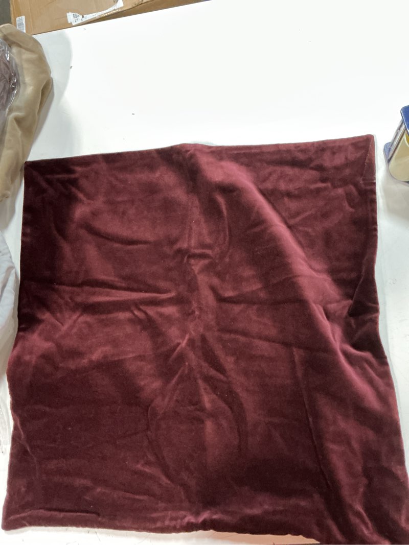 Condition photo showing New/Like New for quince suede cotton pillow sham plum color 20x20