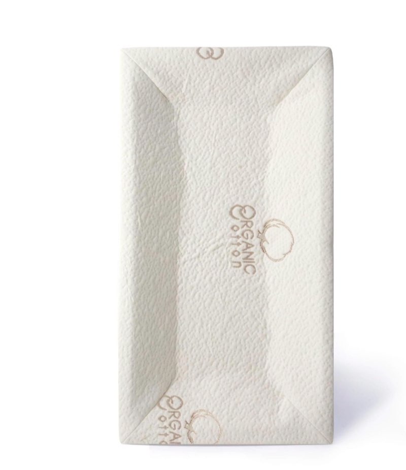 LA Baby 4-Sided Diaper Changing Pad, 32" with 100% Organic Cotton Top Layer on Waterproof Cover - Made in USA. Non-Skid Bottom, Safety Strap, Fits All Standard Changing Tables/Dresser Tops