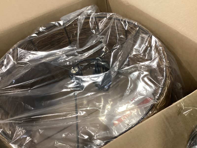 Condition photo showing Good Condition for Arturesthome 1 Light Boho Woven Rattan Pendant Lighting for Kitchen,Coastal Beach Pendant Lampshade Rattan Chandelier for Living Room Bedroom Stairway W19.65?* H9.82? Rattan W 19.65" X H9.82 "