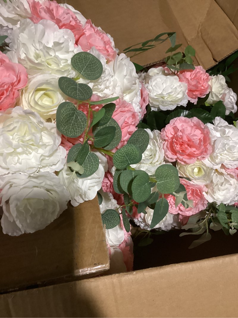 Condition photo showing Good Condition for (similar to) snailgarden 12 head artificial peony flowers , 3 colors, silk peony pink with 2pcs satin ribbon and 1pcs greeting card, peonies bouquet for wedding party, home office table arrangements, festival gift