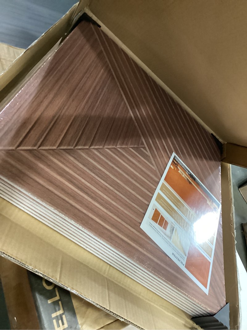Condition photo showing New/Like New for acoustic wall panels, 6 piece 23.62" x 23.62" peel and stick wall panels 72 x 48 inches haven panel divide