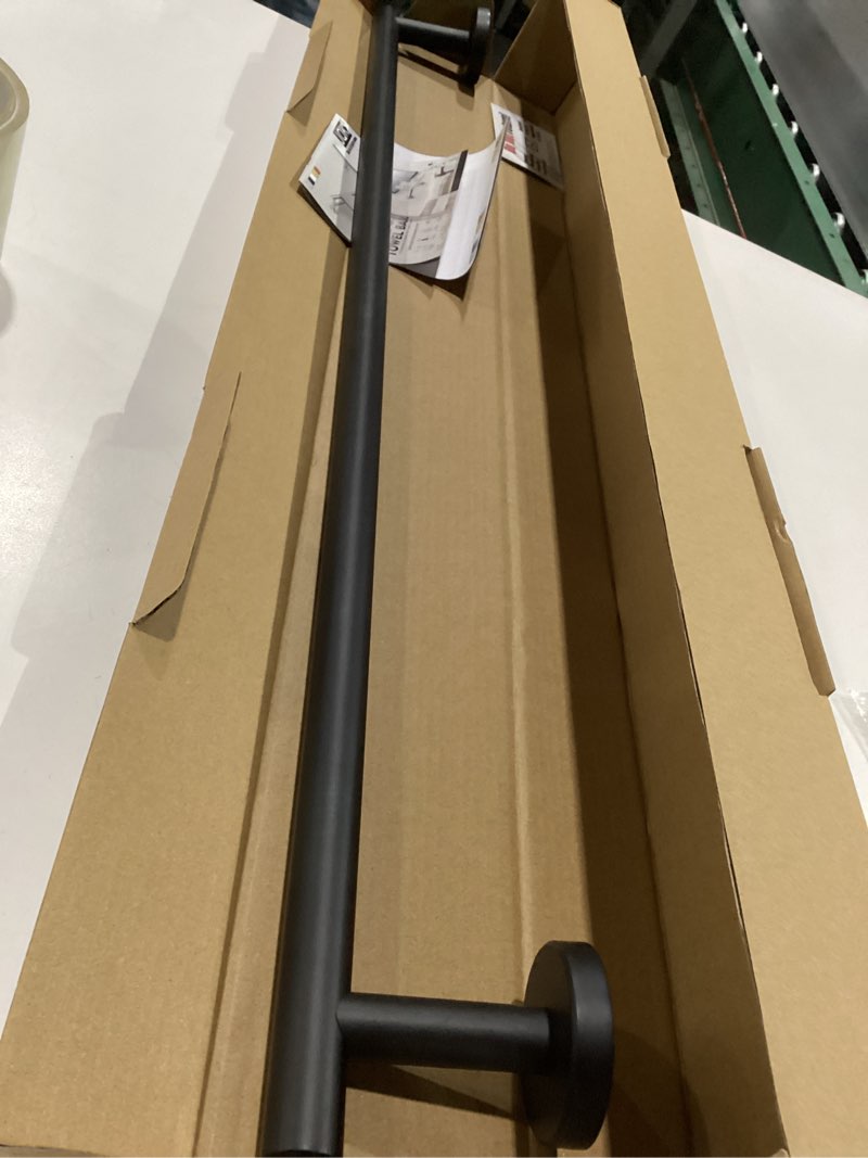 Condition photo showing Good Condition for JQK Black Bath Towel Bar, 30 Inch 304 Stainless Steel Thicken 0.8mm Towel Rack Bathroom, Towel Holder Matte Black Wall Mount, Useable Length 27 Inch, TB110L27-PB Black 30.15 Inch