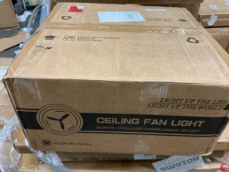 Condition photo showing New/Like New for 42" fandelier ceiling fan with light, crystal retractable ceiling fan with lights and remote, chandelier fans for bedroom living room, reversible dc motor, dimmable, 6 speeds -gold gold 42 inch