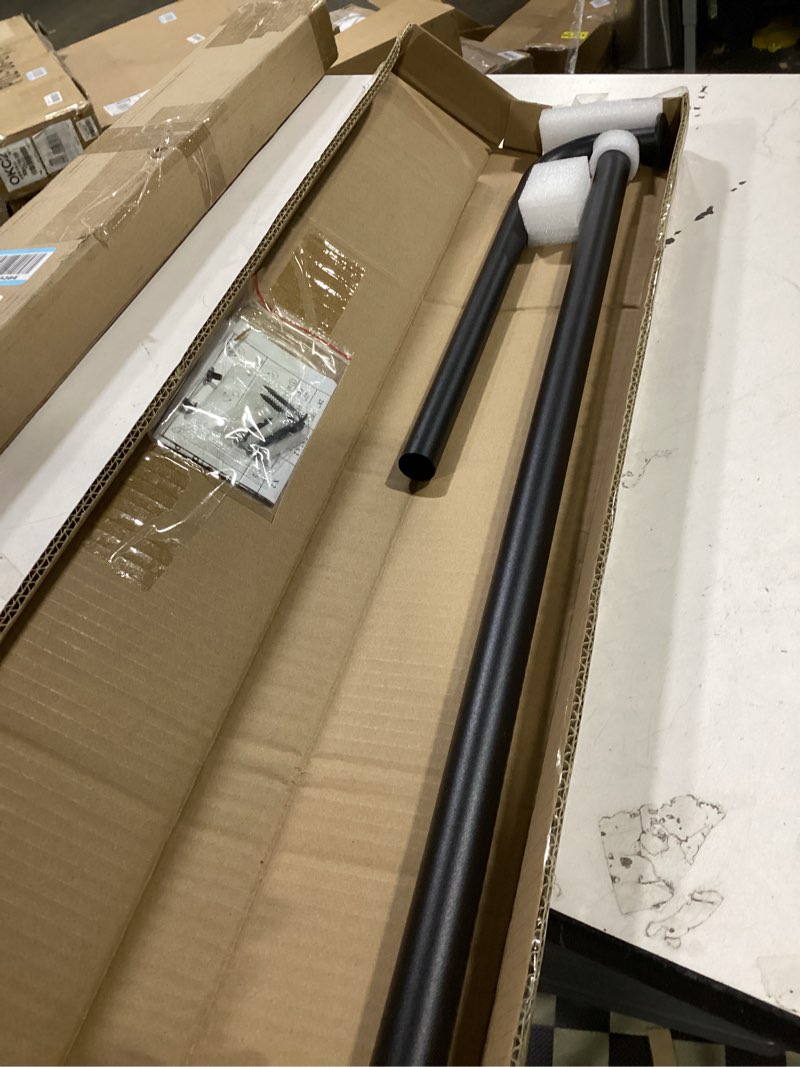 Condition photo showing As Is for (black)room darkening curtain rod, wrap around design, extra-thick 1-inch diameter single drapery rod, extendable metal rod set for the blackout curtains and sheer (antique gold, 28-48\") 28-48\" antique gold