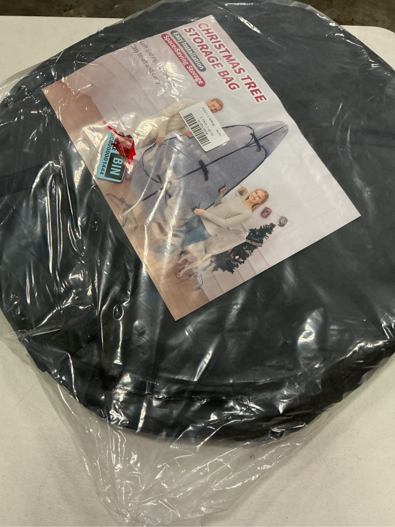Condition photo showing New/Like New for christmas tree bag 9 ft large christmas tree storage bag 9 foot tree, christmas tree cover for upright storage with reinforced handles grey 9ft