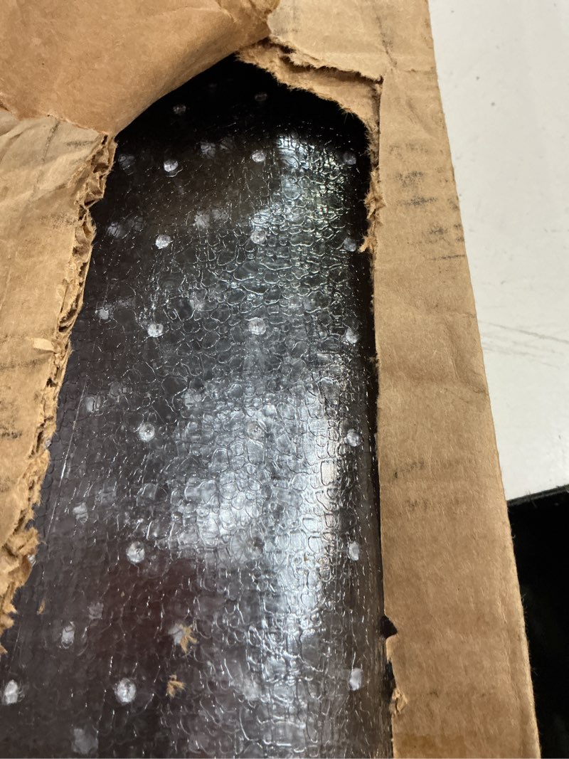 Condition photo showing Good Condition for clear carpet runner, usa made, safe, 40 x 40 inch, 2mm thick cleated vinyl, clear carpet protector roll for scratch prevention, flooring over carpet for dirt prevention 3'4" x 3'4" (square) cleated riverstone