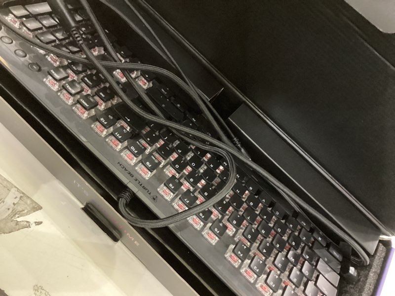 Condition photo showing As Is for Turtle Beach Vulcan II Max – Optical-Mechanical PC Gaming Keyboard, Customizable RGB Illuminated Keys and Palm Rest, Smart Keys, Titan II Smooth Linear Switches, 200M Keystroke Durability – Black Black Vulcan II MAX