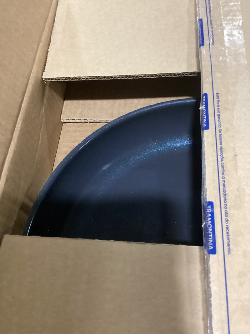 Condition photo showing Good Condition for blue diamond 12" nonstick frying pan skillet, diamond infused pfas & ptfe-free ceramic pot, dishwasher & oven safe, stay cool handle, durable non toxic metal utensil safe, egg & omelet pan, blue 12" frying pan skillet blue
