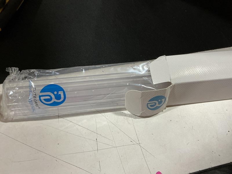 Condition photo showing Good Condition for 2-pack butecare frameless shower door bottom seal for glass doors – stop shower leaks and create a water barrier (3/8” x 39”) bottom sweep -3/8''