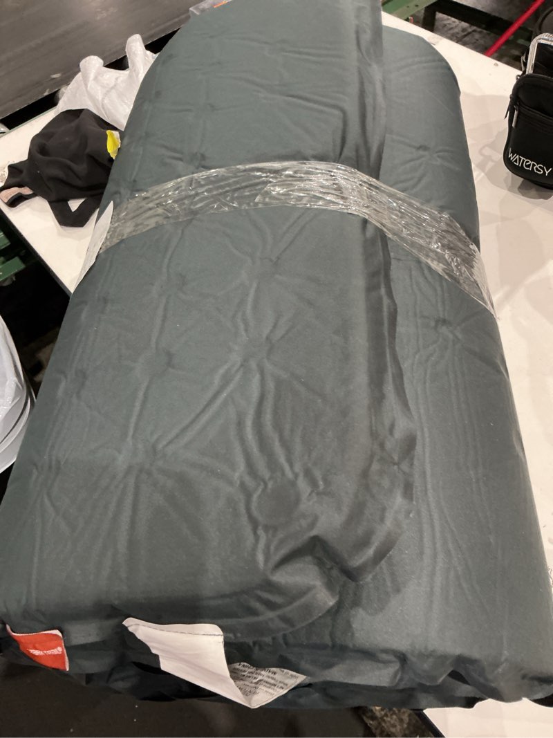 Condition photo showing As Is for ozark trail self-inflating camp pad with pillow - grey, adult, 78" l x 25" w x 2" h
