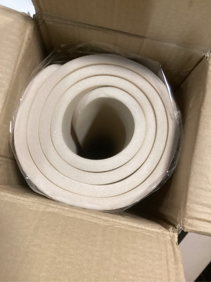 Condition photo showing New/Like New for Yoga Mat Premium Non Slip Thick – Extra Comfortable Exercise Mat for Home Workouts, Pilates, Stretching & Gym – Cushioned NBR Foam, Gym Mat with Strap, for Women & Men Beige 74.5 x 40 x 0.6 in