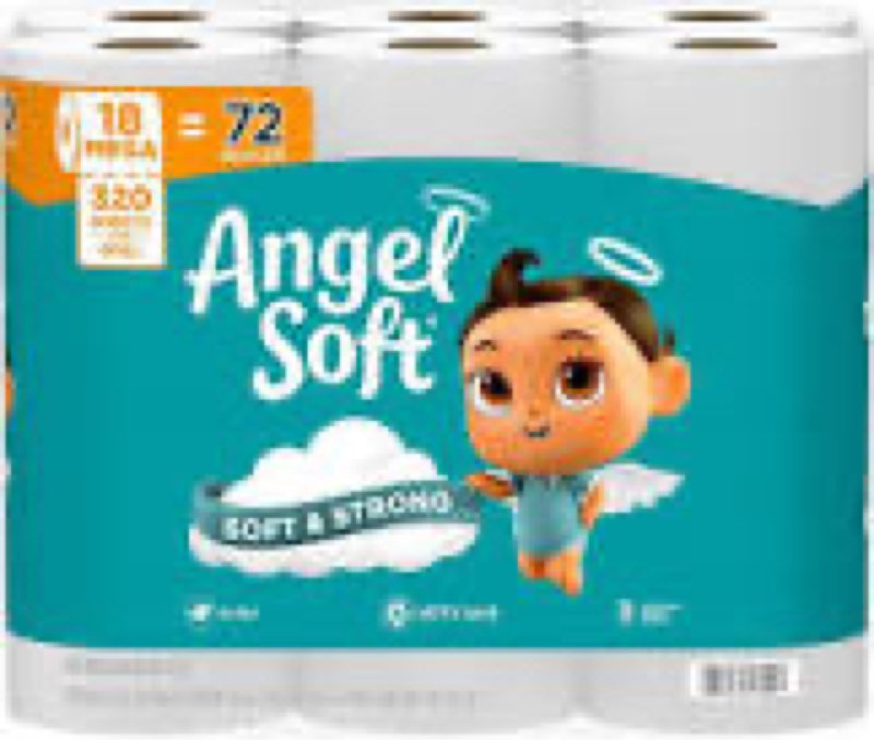  Angel Soft Toilet Paper, 18 Mega Rolls = 72 Regular Rolls, Soft and Strong Toilet Tissue