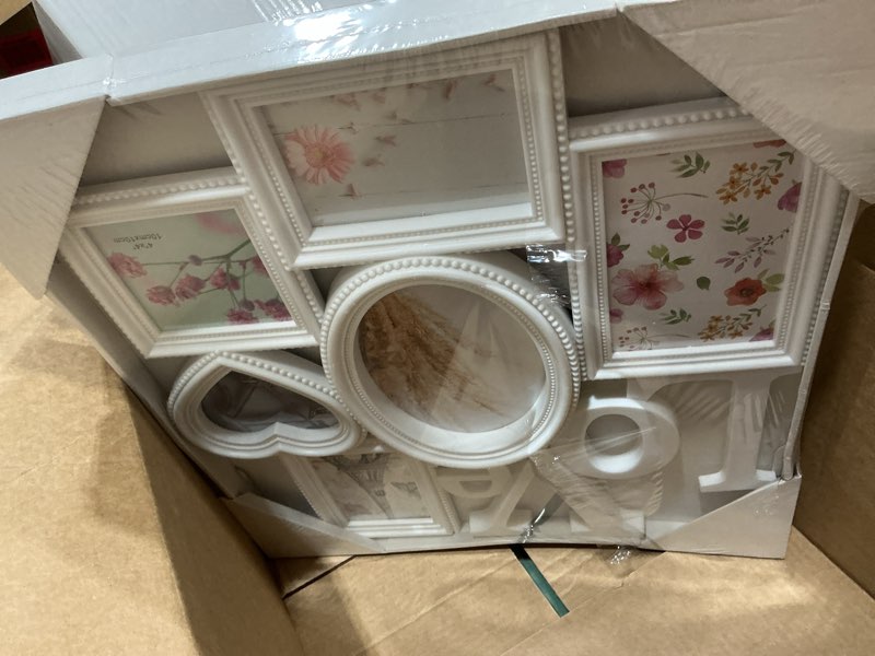 Condition photo showing Good Condition for decorative wall hanging love collage picture frame 6 option, white