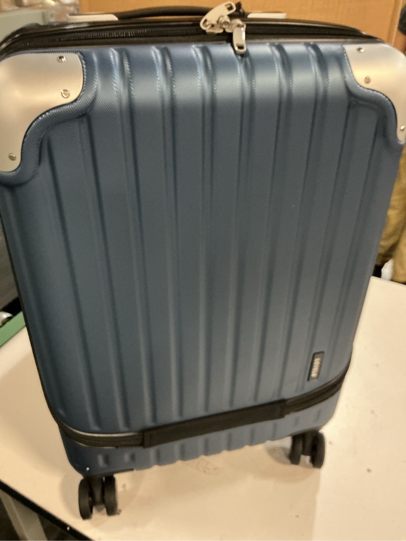 Condition photo showing Good Condition for level8 grace carry on luggage airline approved, 20 inch expandable hard sided luggages with spinner wheels, harshell small rolling suitcase for women men with tsa lock, blue blue 20 inch - ext