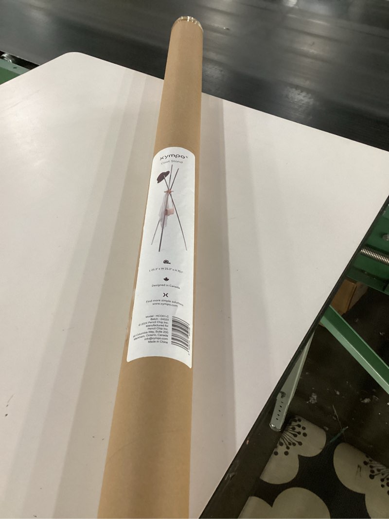 Condition photo showing New/Like New for Coat Stand 70", Stainless Steel and Beech Wood, Freestanding Entryway Hall Tree for Hanging Hats / Bags / Purse / Jackets / Accessories, Modern Minimalist Design