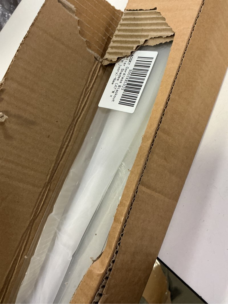 Condition photo showing Good Condition for AOSKY Cordless Roller Shades Blackout Blinds for Windows Room Darkening Rolled Up Shades with Spring System, UV Protection Window Shades Door Blinds for Home and Office (47" W x 72" H, Ivory) 47"W x 72"H Ivory