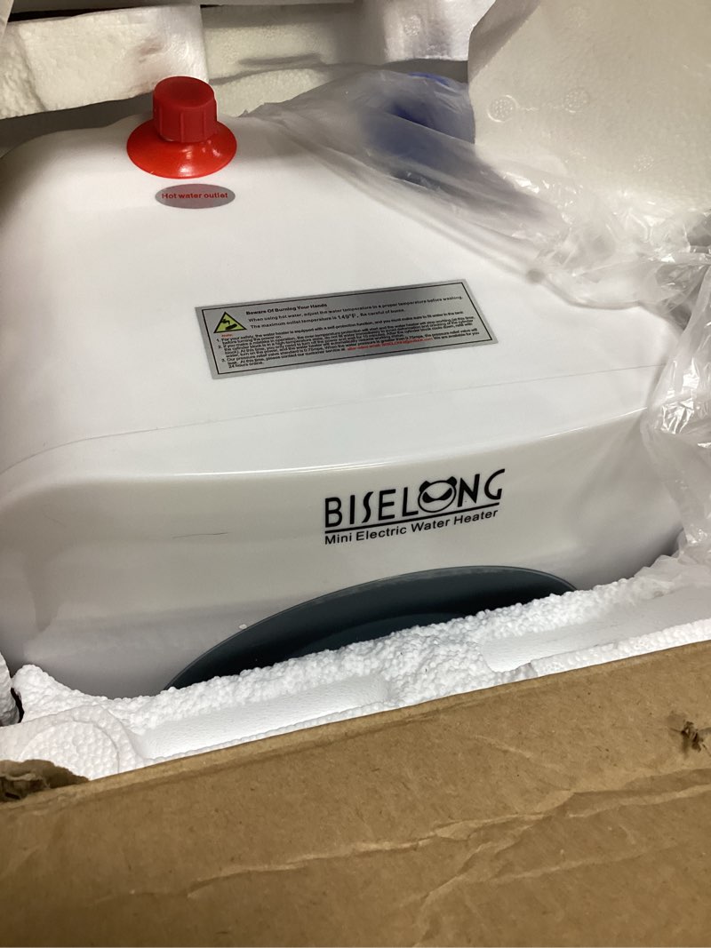 Condition photo showing As Is for 110v-120v 1440-1500w small under sink tank 2.5 gallon water heater hot storage,mini instant electric rv tr trailer kitchen compact,food truck 2 pcs 16” long 1/2”fip stainless steel hose (bi-2.5)