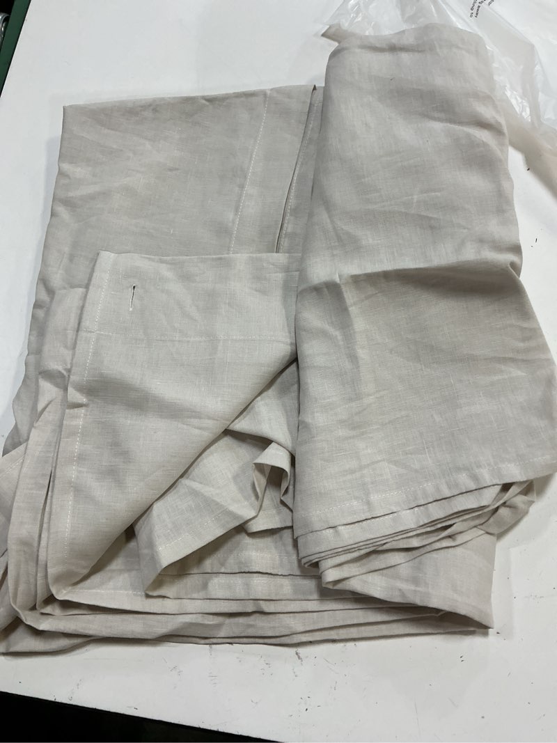 Condition photo showing As Is for quince shower curtain linen  72x72 sand