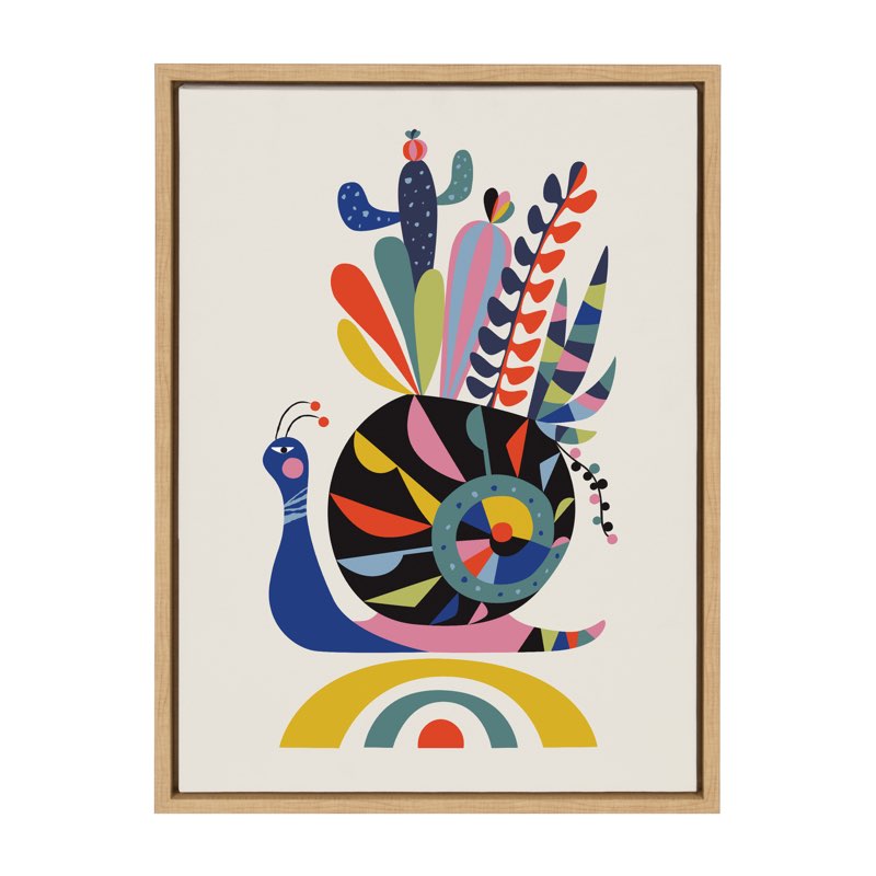  Corrigan Studio 'Snail' by Rachel Lee Wall Art - Natural Floater Frame 18”X24” 