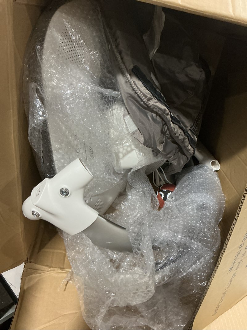 Condition photo showing As Is for uppababy mamaroo smart swing – customizable soothing modes with motionsync technology – infant recline + bluetooth enabled – included newborn insert – wells (dark taupe mélange)