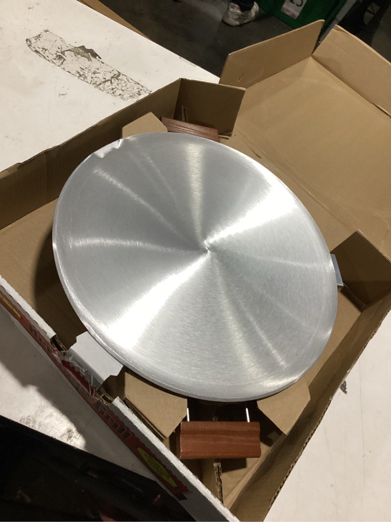 Condition photo showing As Is for creative kitchen lefse set bethany heritage griddle 1450 w 16 in. dia. satin finish, wood handles