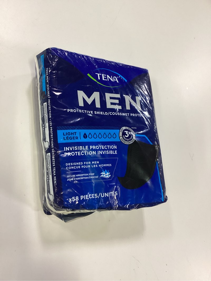 Condition photo showing New/Like New for Tena Men Light Incontinence Protective Shield for Men, Bladder Control, Discrete, Light Absorbency, 