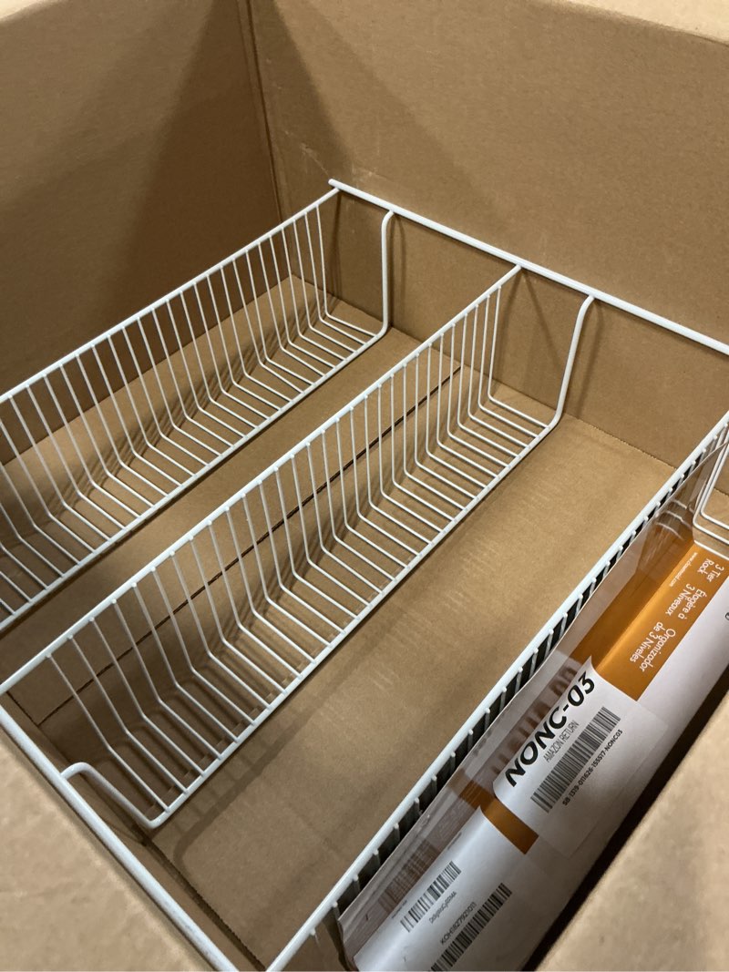 Condition photo showing item condition for ClosetMaid 3-Tier Hanging Wall Mounted Metal Rack for Spices, Shelf Storage, Pantry Organization, Laundry, Kitchen, Bathroom, White, 8022 , 18-Inch Wide 18-Inch Wide 3-Tier