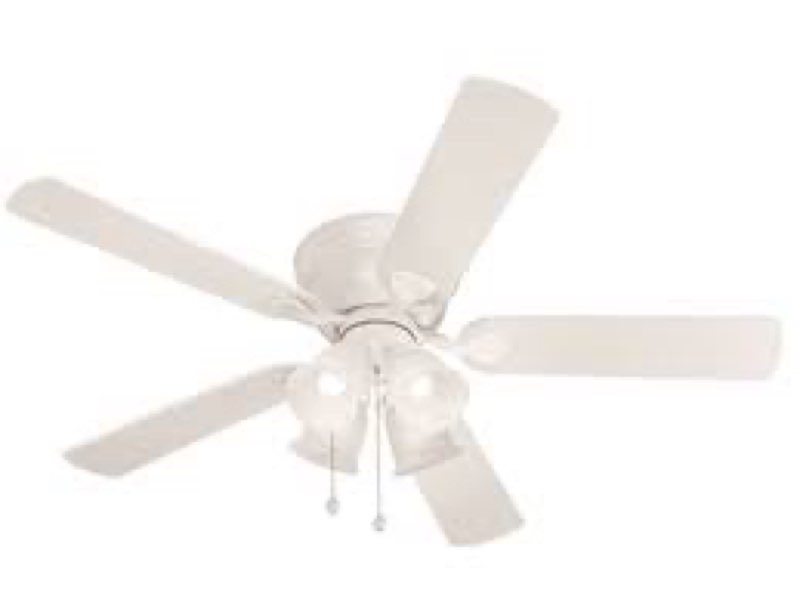   harbor breeze harbor breeze centreville 52-in white indoor flush mount ceiling fan 0807435