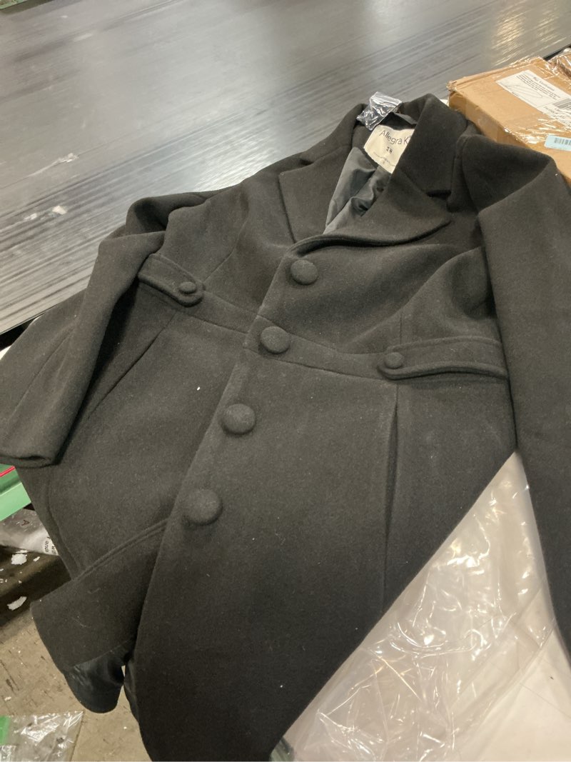 Condition photo showing As Is for allegra k women's winter overcoat mid-long stand collar single breasted coat outerwear
