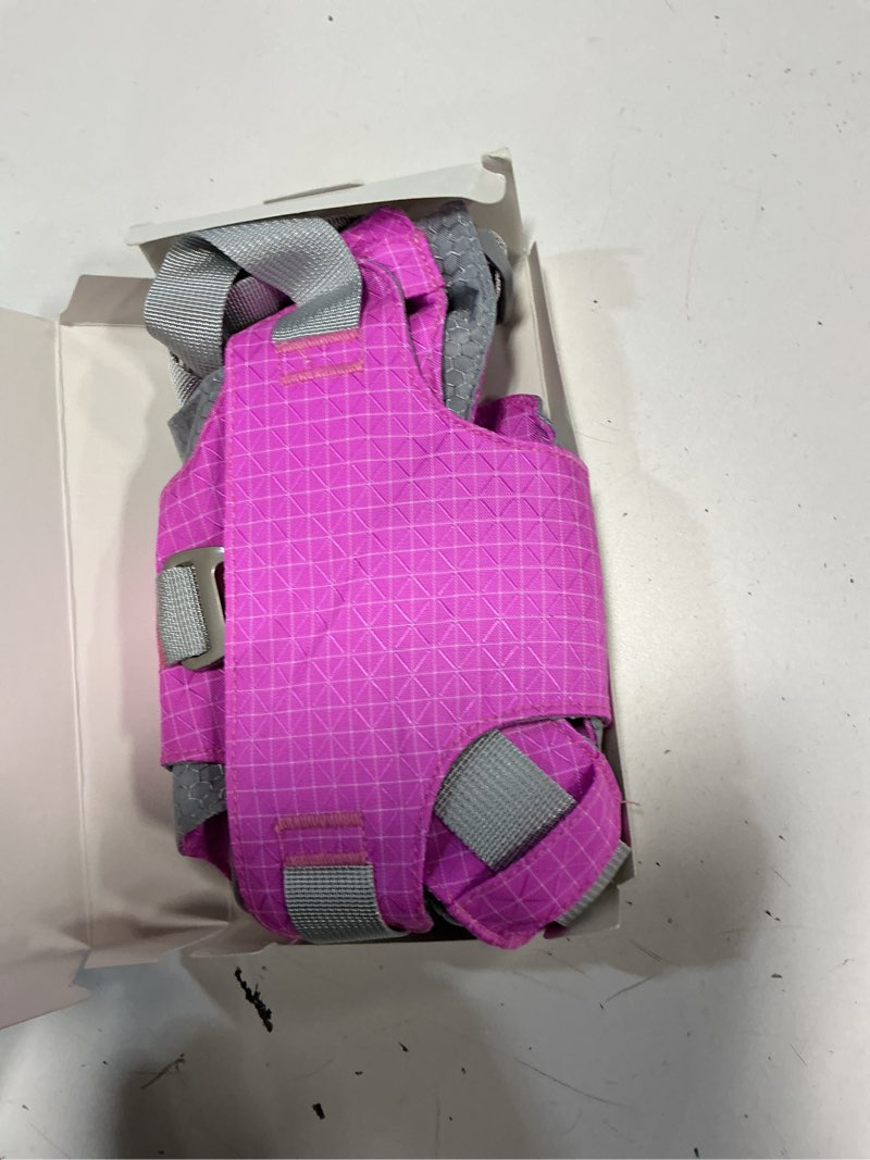Condition photo showing New/Like New for taglory led dog harness with airtag holder, no pull light up dog vest for night walking, usb rechargeable pet safety harness with 2 metal clips, adjustable soft vest for medium dogs (pink, m) bright pink medium