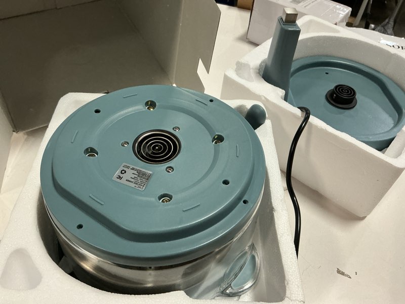 Condition photo showing Good Condition for cook with color 3l glass mini low carb rice cooker – holds 2 cups raw/makes 6 cups cooked with auto lift filter basket, hotpot & steamer for rice, grains, digital panel with keep warm, slate blue