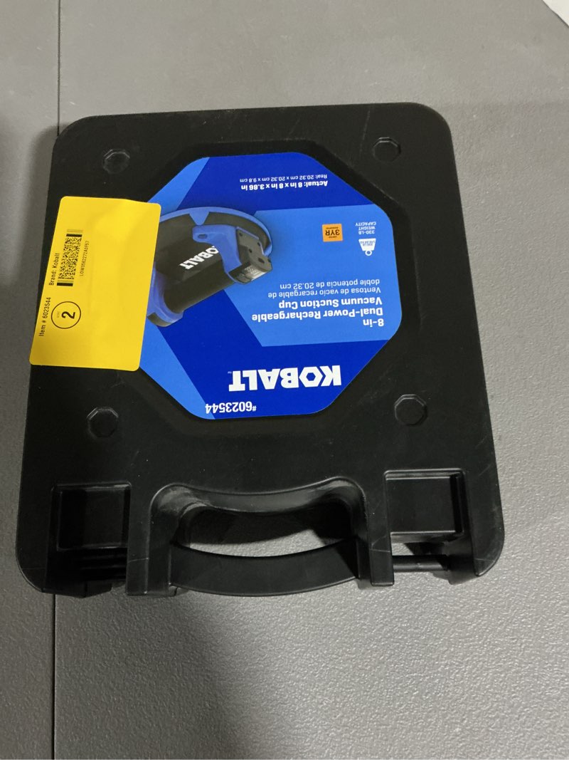 Condition photo showing As Is for kobalt 330-lb 8-in dia plastic tile suction cup