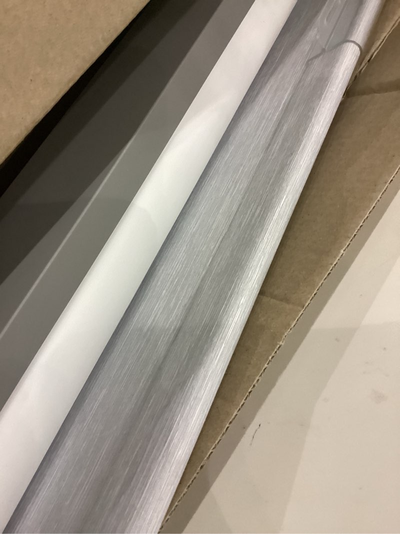Condition photo showing As Is for Joydeco No Drill Blackout Shades, Free-Stop Cordless Roller Shades, UV Protection, Thermal Insulated Blinds for Indoor Windows, Easy Install Window Blinds for Home and Office (Grey, 34" W X 75" H) Light Grey (No Drill) 34"W x 75"H