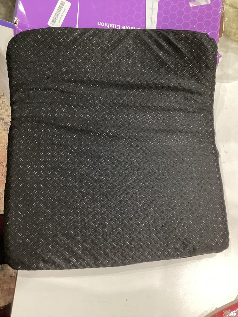 Condition photo showing Good Condition for gel seat cushion, cooling thick big breathable honeycomb design absorbs pressure points seat cushion with non-slip cover for office chair home cars wheelchair black