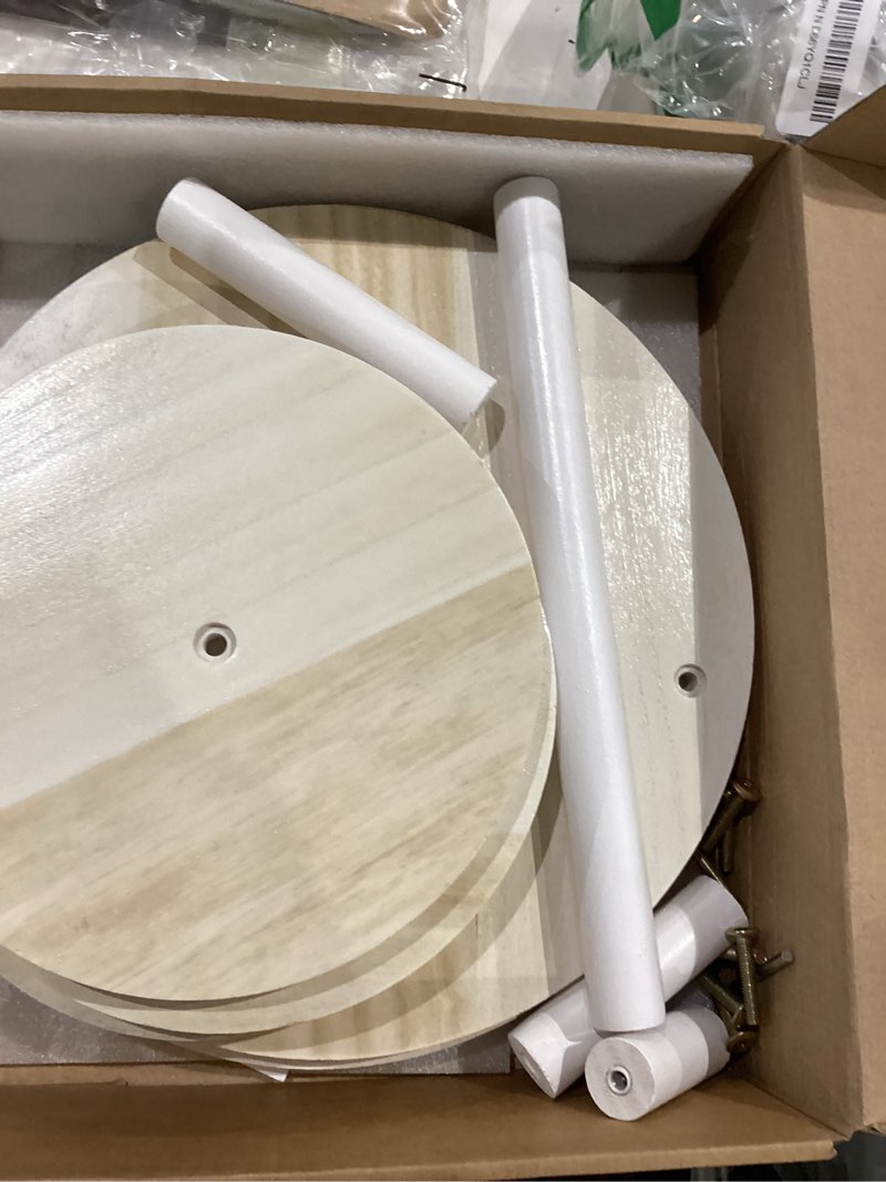 Condition photo showing Good Condition for HURZMORO 4 Tier Round Cupcake Tower Stand for 50 Cupcakes,Wood Cake Stand with Tiered Tray Decor,Farmhouse Tiered Tray Decor,Cupcake Display for Birthday Graduation Baby Shower Tea Party,White 4 Tier Round Wood Flower
