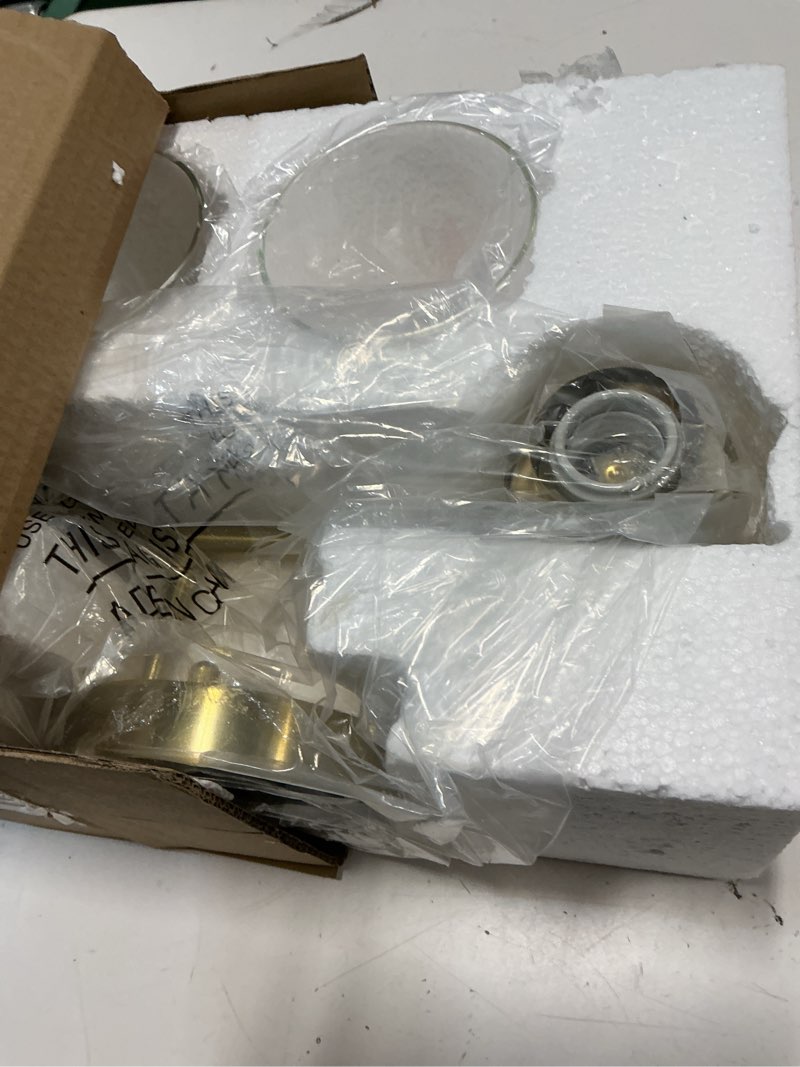 Condition photo showing Good Condition for edishine bathroom light fixtures, 2-light gold bathroom vanity light, modern wall sconces with clear glass shades for powder room, vanity table, mirror, kitchen (e26 base)