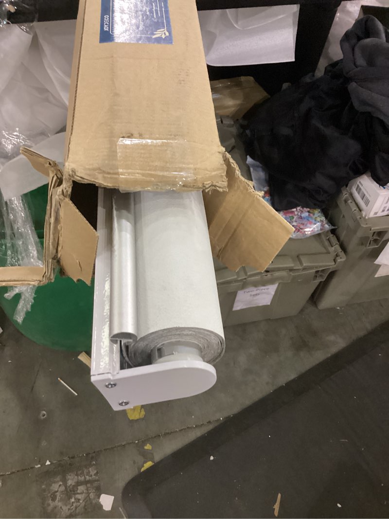 Condition photo showing As Is for Joydeco Natural Woven Roller Shades for Indoor Windows, Cordless Blackout Blinds with Curved Valance, Thermal Insulated UV Protection Privacy Window Shades for Home and Office (Cream,40" W x 72" H)