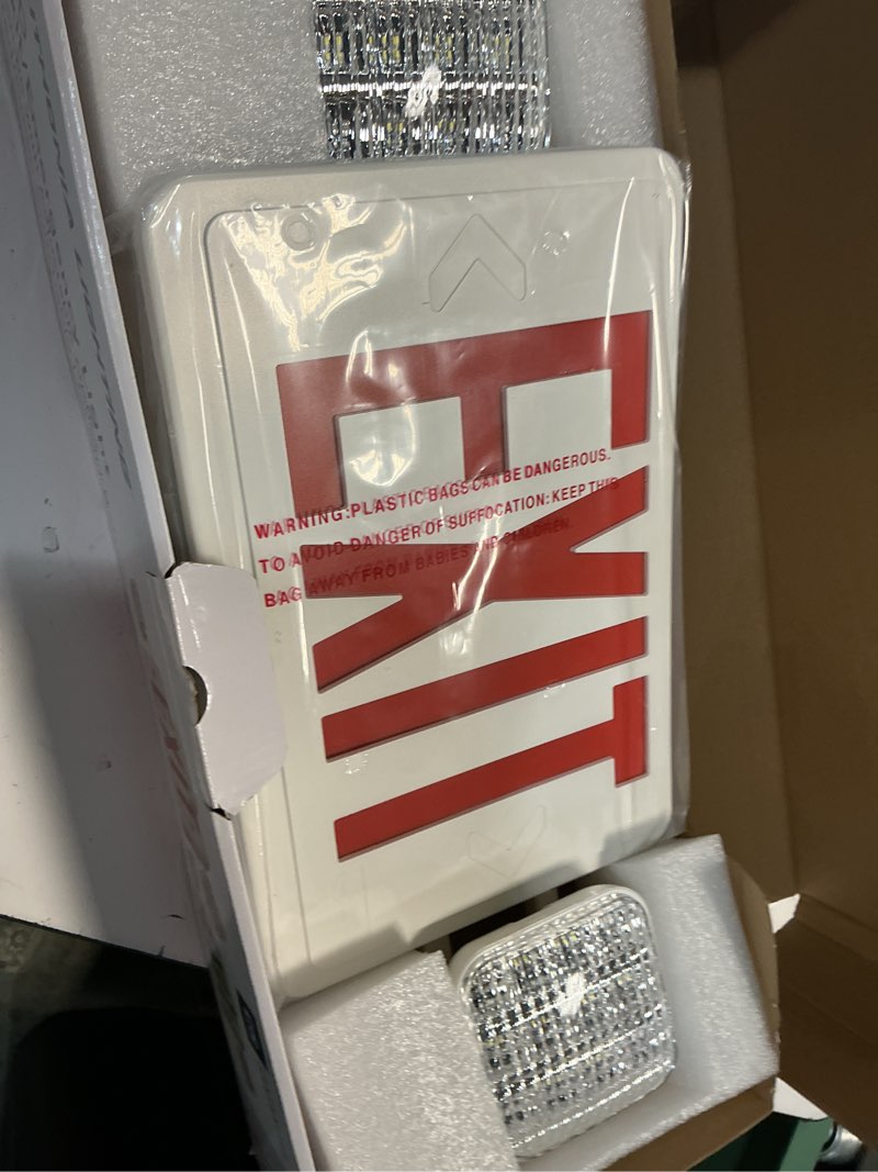 Condition photo showing New/Like New for contractor select ecrg sq 20-watt equivalent 120-volt/277-volt integrated led white exit/emergency combo unit