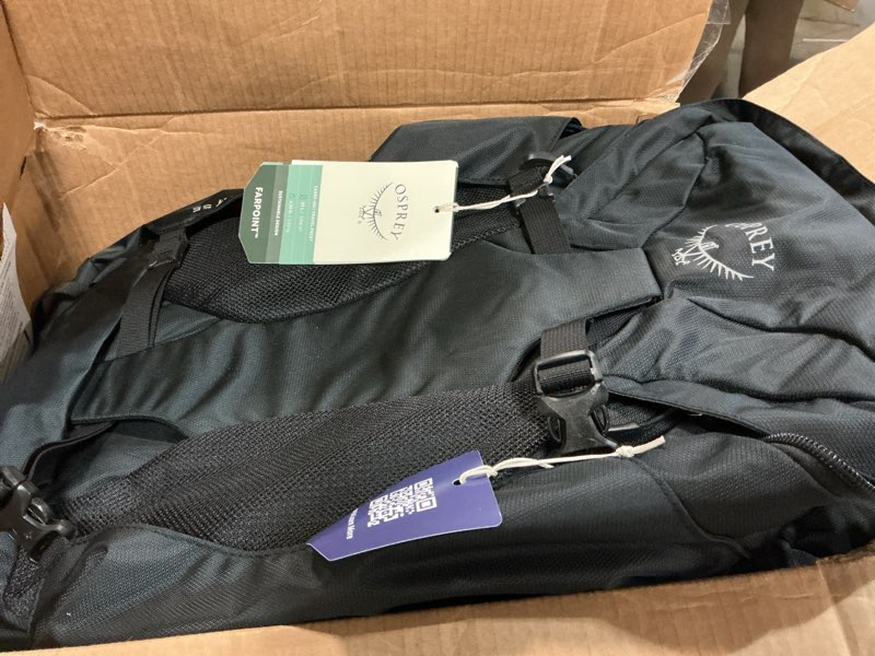 Condition photo showing Good Condition for Osprey Farpoint 55L Men's Travel Backpack, Black 55L Black