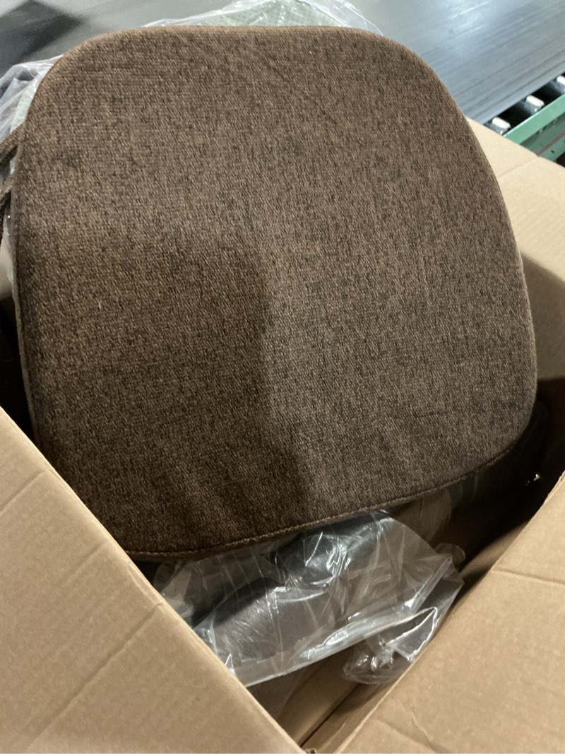 Condition photo showing Good Condition for sinosso 6 pack memory foam chair cushions for dining chairs, friendly woven fabric 16" u-shape comfortable kitchen chair pads, removable slip resistant seat cushions (set of 6, dark brown) dark brown 6