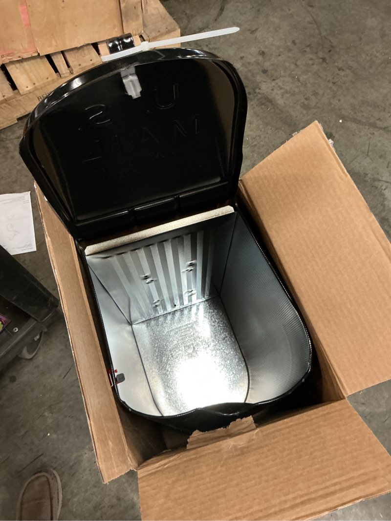 Condition photo showing As Is for Architectural Mailboxes Stanley Extra Large  Steel  Post Mount Mailbox  Black  ST200BAM