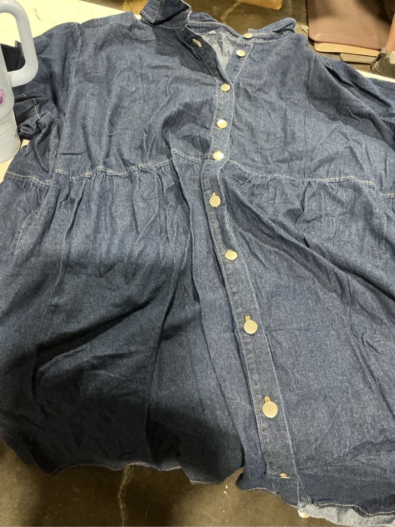 Condition photo showing Good Condition for agnes orinda denim dress for women plus size button down babydoll sundress jean dress with pockets 2026 vacation 6x dark blue
