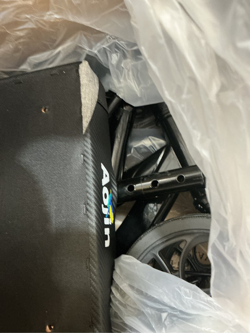 Condition photo showing Good Condition for aojin knee scooter for adults for footinjuries, 300lbs capacity, all terrain foldable knee scooter walker with bag, 13" wide pu seat, compact crutches alternative (black) blacks