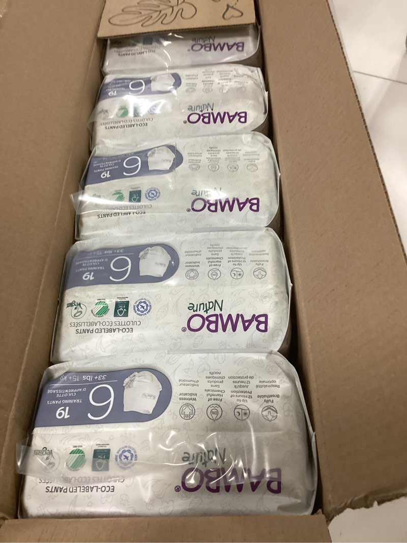 Condition photo showing New/Like New for Bambo Nature Hypoallergenic Training Pants, Eco-Labelled Training Pants, Totally Chlorine-Free, Skin Friendly - Size 6 (95 Count) Size 6 95
