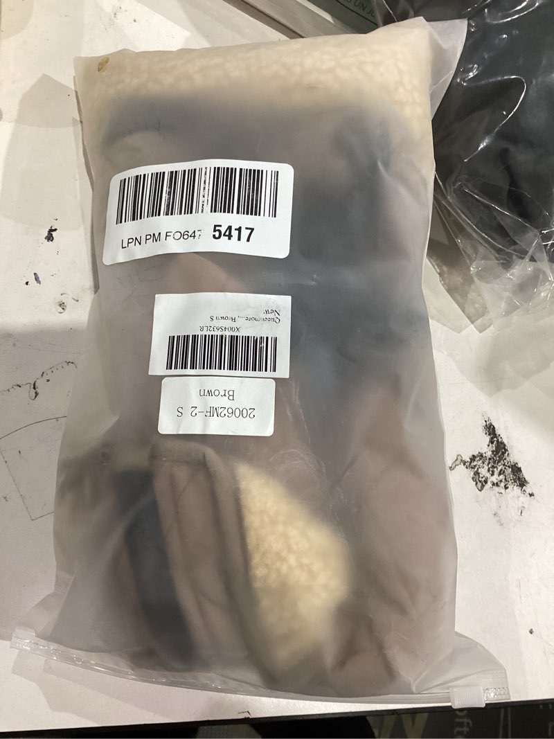 Condition photo showing As Is for Queenmore Dog Coat, Dog Coats for Small Dogs, Doggy Winter Jacket with Zipper On Back, Waterproof Pet Jacket with Harness Built in, Pet Puffer Coat for Bichon, Schnauzer, Yorkie, Brown S Small Brown