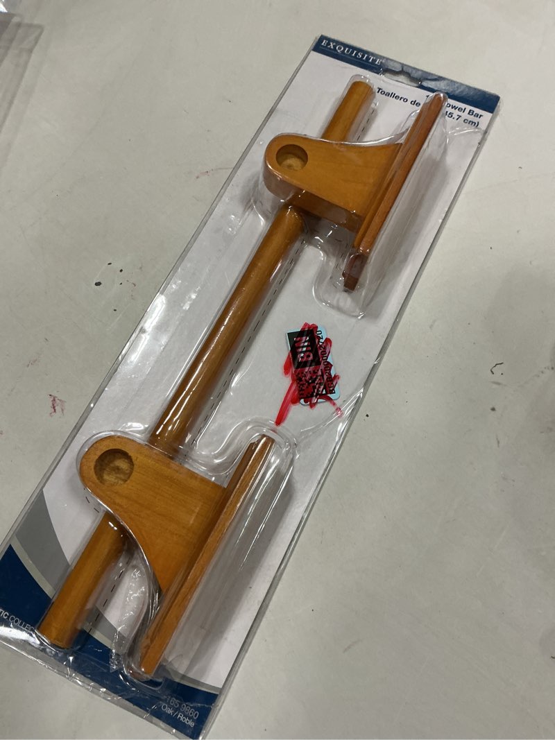 Condition photo showing New/Like New for 165 9860 18" rustic oak towel bar