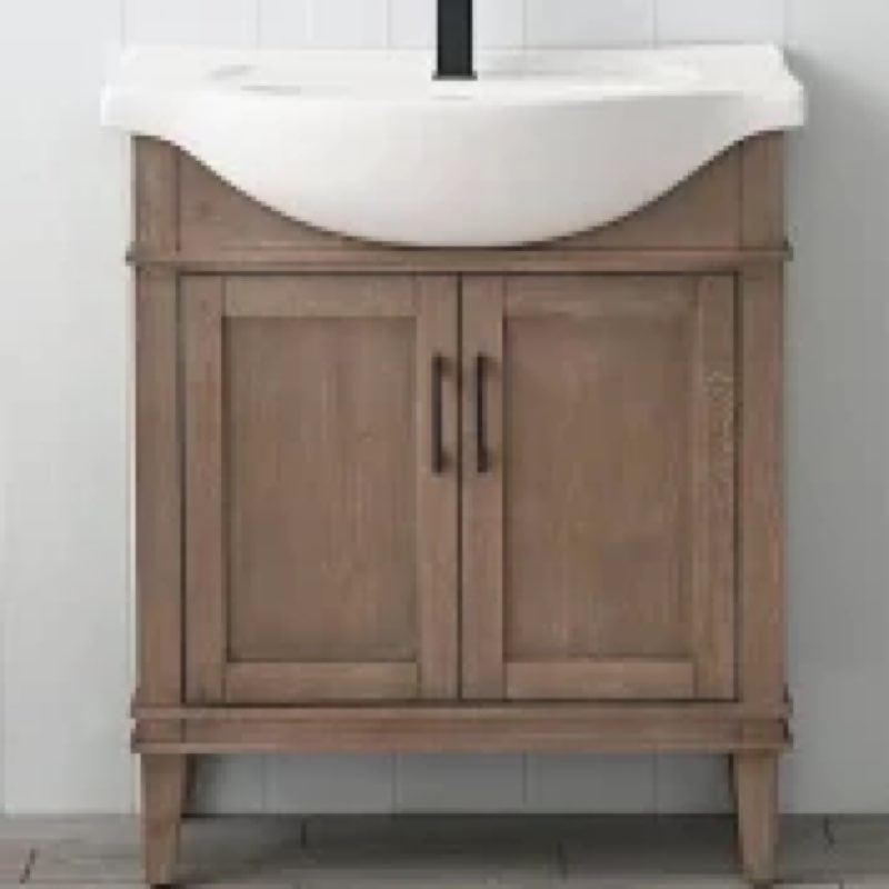 (Incomplete) Arlowene 30'' Free Standing Single Bathroom Vanity with Ceramic Top